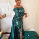 custom made beautiful satin laced off-shoulder